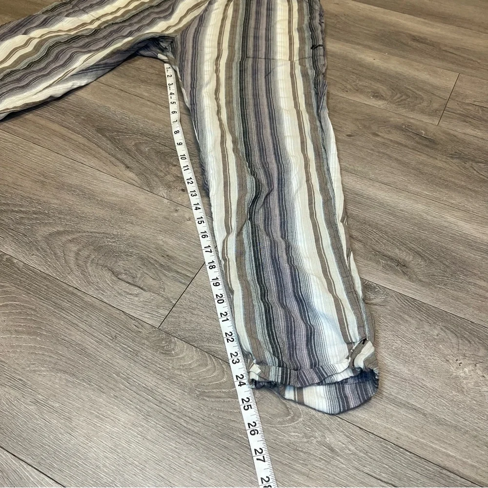 Kavu Tiba Multi Color Striped Ankle Roll Pants Organic Cotton Size Large - Picture 3 of 12